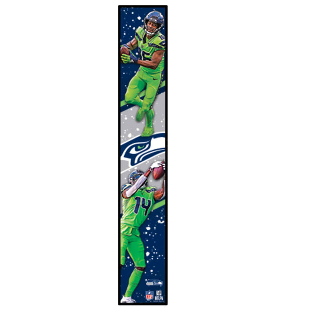 NFL Seattle Seahawks Tyler Lockett & DK Metcalf Action Tower Vertical Wood Wall Decor