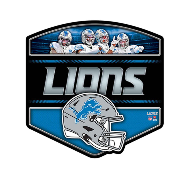 Letrero de metal con el mensaje "Knockout" de los Detroit Lions de la NFL