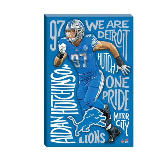 Lienzo decorativo para pared con palabras ganadoras de Aidan Hutchinson, Detroit Lions, NFL