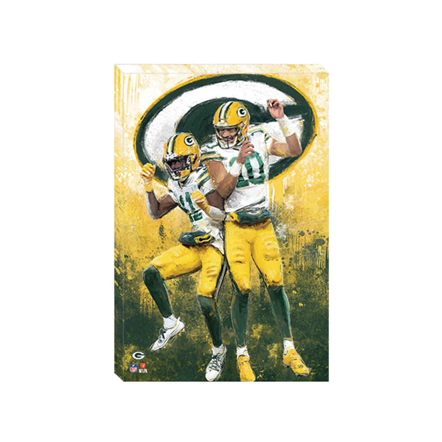 Decoración de pared en lienzo con grafiti artístico de Jayden Reed y Jordan, Green Bay Packers de la NFL