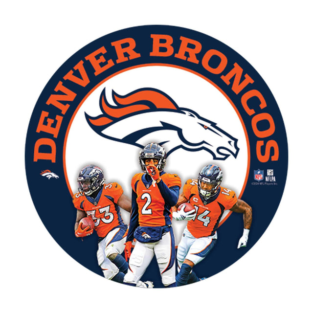 Letrero metálico redondo del día del partido de los Denver Broncos de la NFL