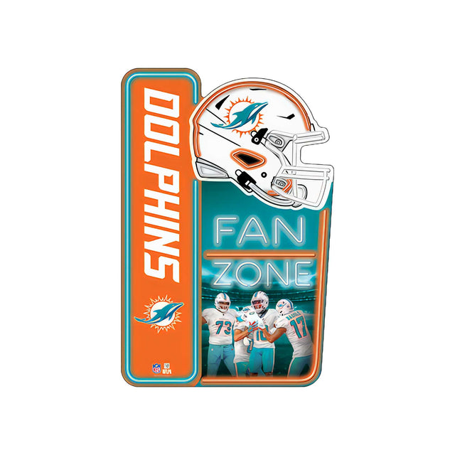 Letrero de metal de la zona de aficionados de los Miami Dolphins de la NFL