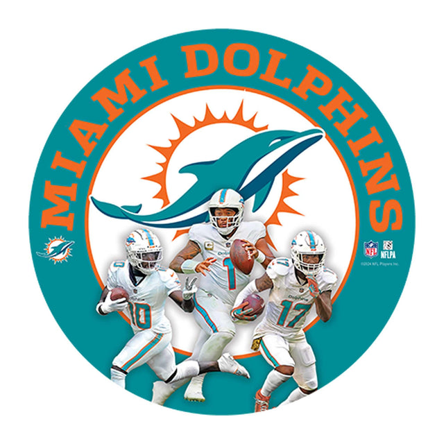 Letrero metálico redondo del día del partido de los Miami Dolphins de la NFL