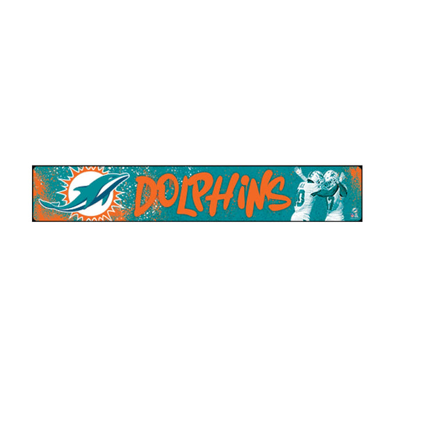 Letrero de metal con grafiti urbano de los Miami Dolphins de la NFL