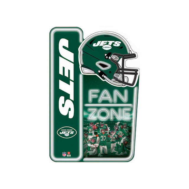 Letrero de metal de la zona de aficionados de los New York Jets de la NFL