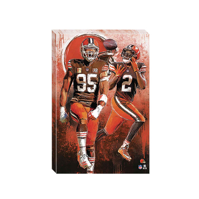 NFL Cleveland Browns Myles Garrett & Amari Cooper Painterly Graffiti Canvas Wall Decor