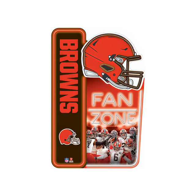 Letrero de metal de la zona de aficionados de los Cleveland Browns de la NFL