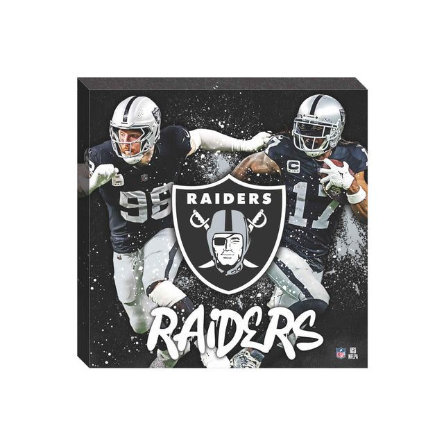 Decoración de pared en lienzo con salpicaduras pictóricas de Maxx Crosby y Davante Adams de la NFL Las Vegas Raiders