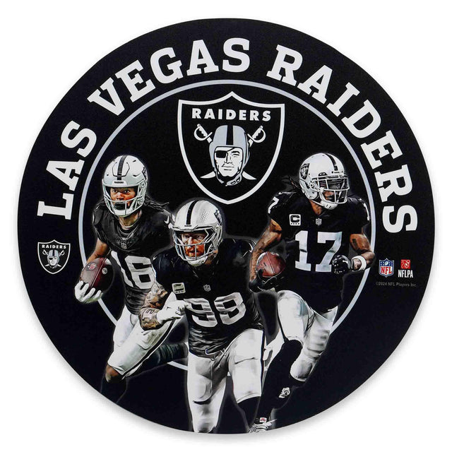 Letrero metálico redondo del día del partido de los Raiders de Las Vegas de la NFL