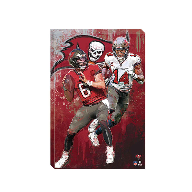 Decoración de pared en lienzo con graffiti pictórico de Baker Mayfield y Chris Godwin de los Tampa Bay Buccaneers de la NFL