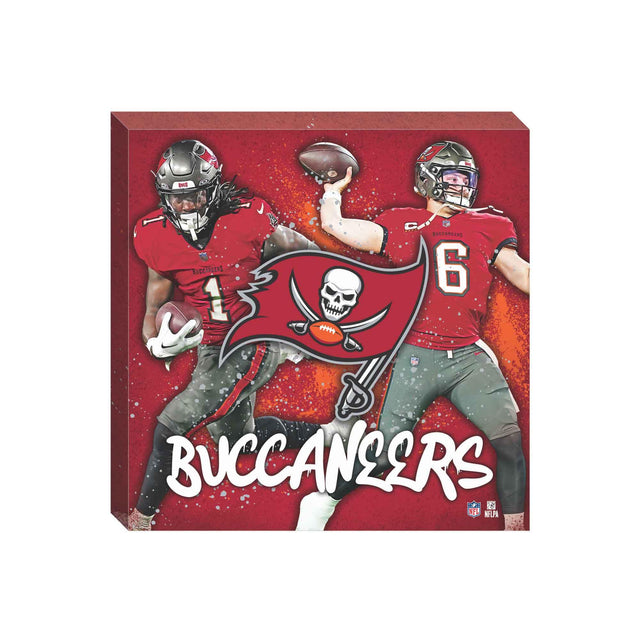 NFL Tampa Bay Buccaneers Rachaad White & Baker Mayfield Painterly Splash Canvas Wall Decor