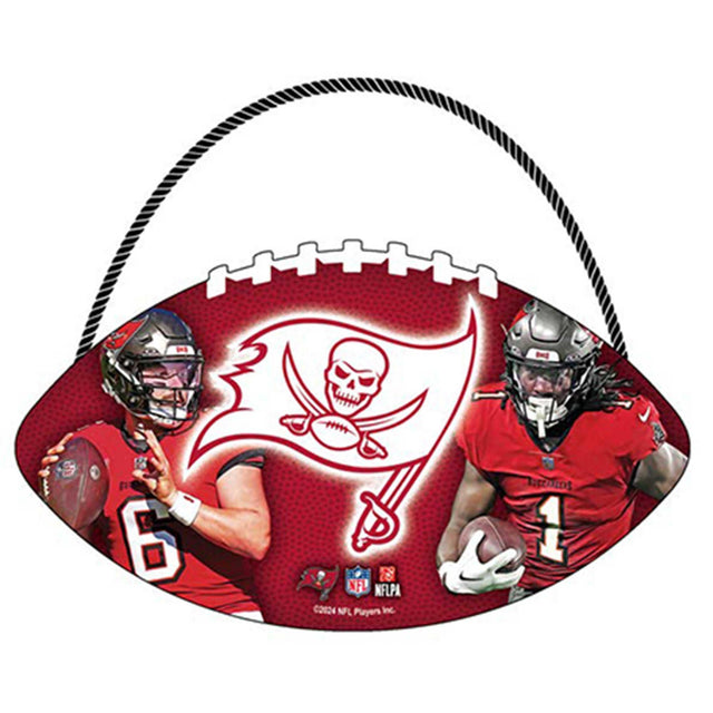 Fútbol de los Tampa Bay Buccaneers para colgar en madera