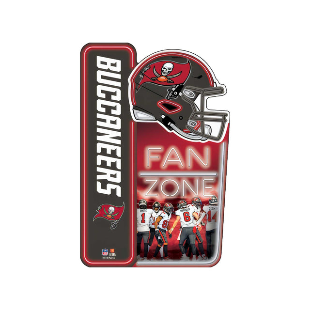 Letrero de metal de la zona de aficionados de los Tampa Bay Buccaneers de la NFL