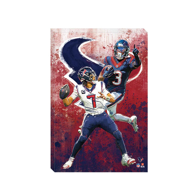 NFL Houston Texans C.J. Stroud & Tank Dell Artistic Graffiti Canvas Wall Decor