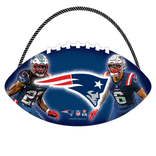 New England Patriots Football Hanging Wood