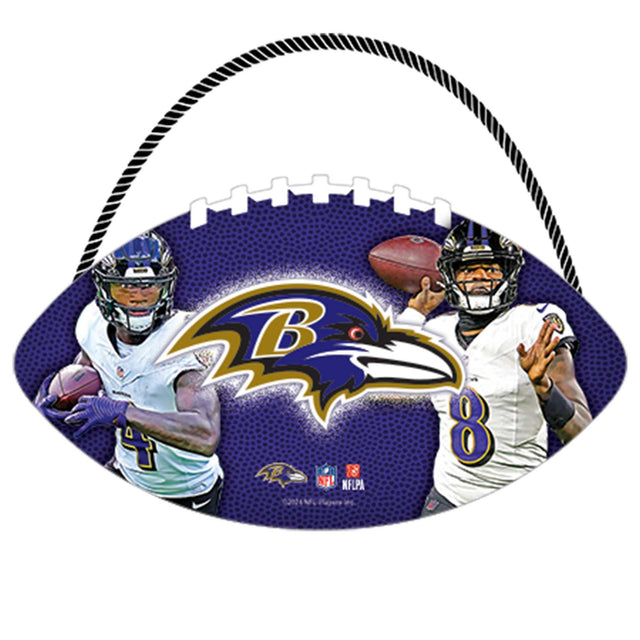 Baltimore Ravens Football Hanging Wood