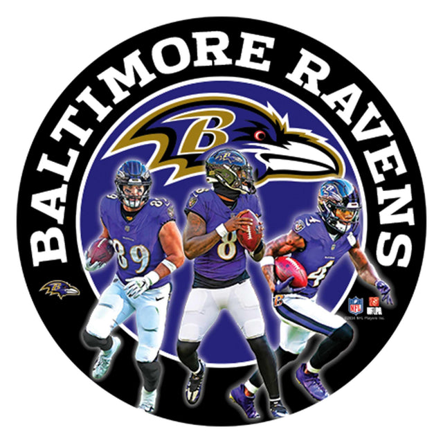 Letrero metálico redondo del día del partido de los Baltimore Ravens de la NFL