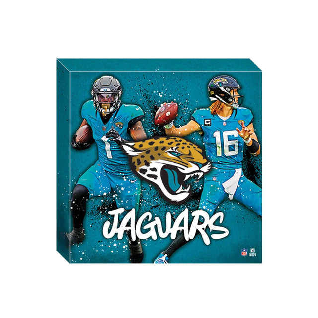 NFL Jacksonville Jaguars Travis Etienne Jr. & Trevor Lawrence Painterly Splash Canvas Wall Decor