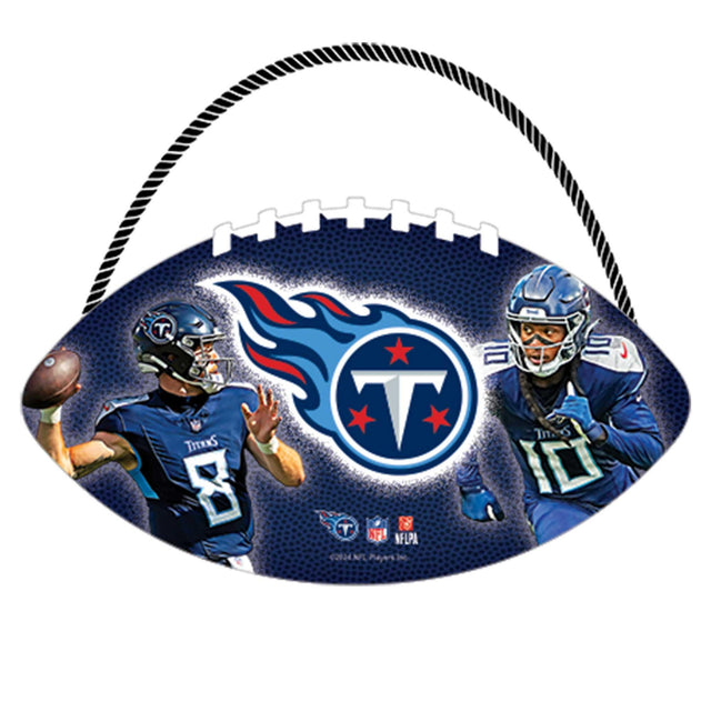 Fútbol de Tennessee Titans colgando de madera