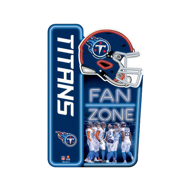 Letrero de metal de la zona de aficionados de los Tennessee Titans de la NFL