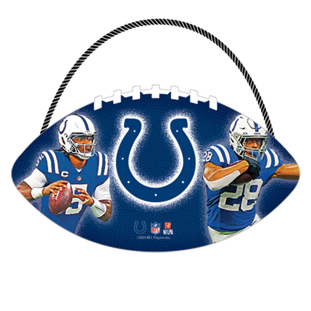 Fútbol de los Indianapolis Colts colgante de madera