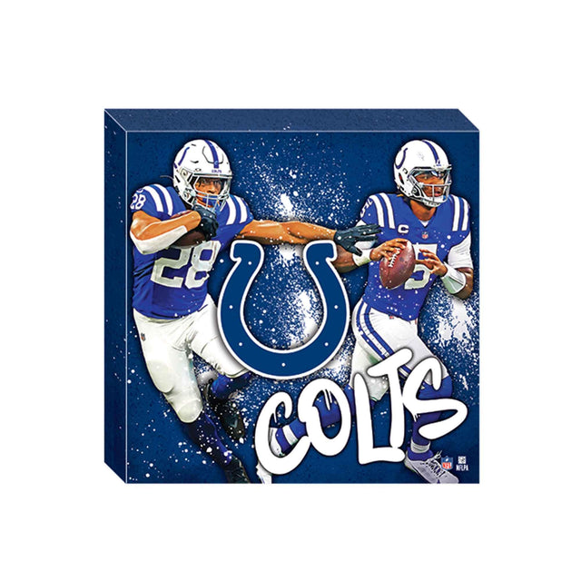 Decoración de pared en lienzo con efecto salpicado de pintura de Jonathan Taylor y Anthony Richardson de los Indianapolis Colts de la NFL