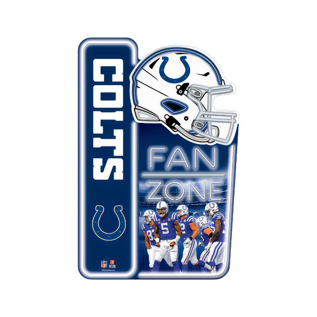 Letrero de metal de la zona de aficionados de los Indianapolis Colts de la NFL