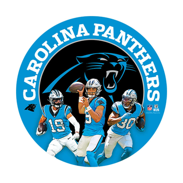 Letrero metálico redondo de día de juego +O65:O92 de los Carolina Panthers de la NFL