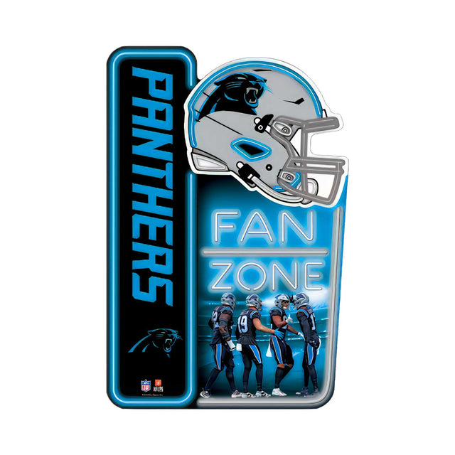 Letrero de metal de la zona de aficionados de los Carolina Panthers de la NFL