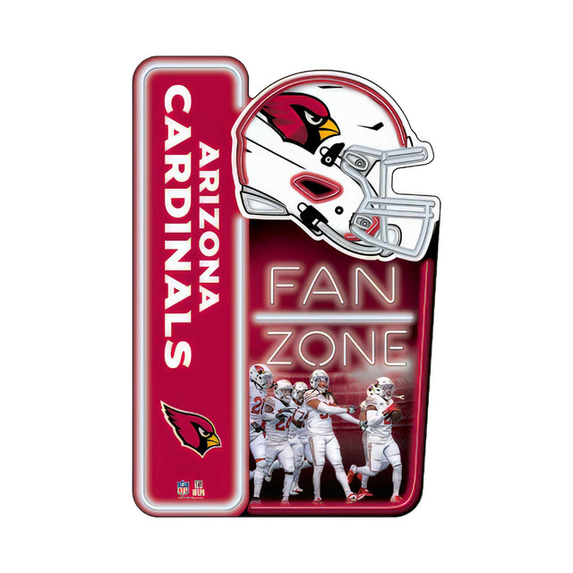 Letrero de metal de la zona de aficionados de los Cardenales de Arizona de la NFL