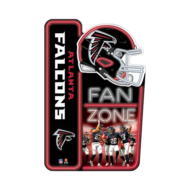 Letrero de metal de la zona de aficionados de los Atlanta Falcons de la NFL