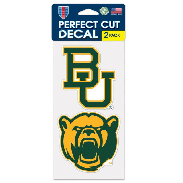 Juego de dos calcomanías de corte perfecto de los Baylor Bears de 4" x 4"