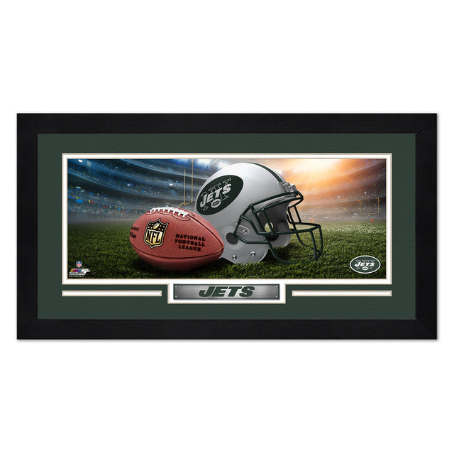 New York Jets Print 13x7 Framed Helmet in Stadium Design