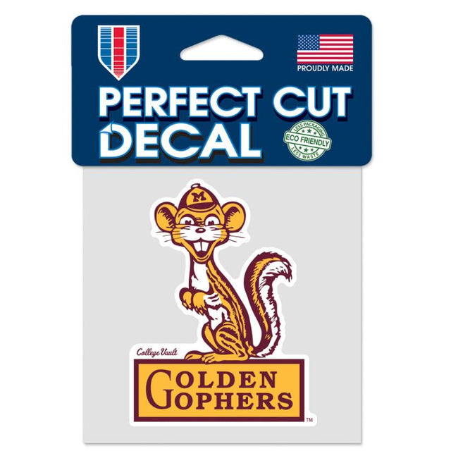 Calcomanía de color de corte perfecto de Minnesota Golden Gophers/College Vault de 4" x 4"