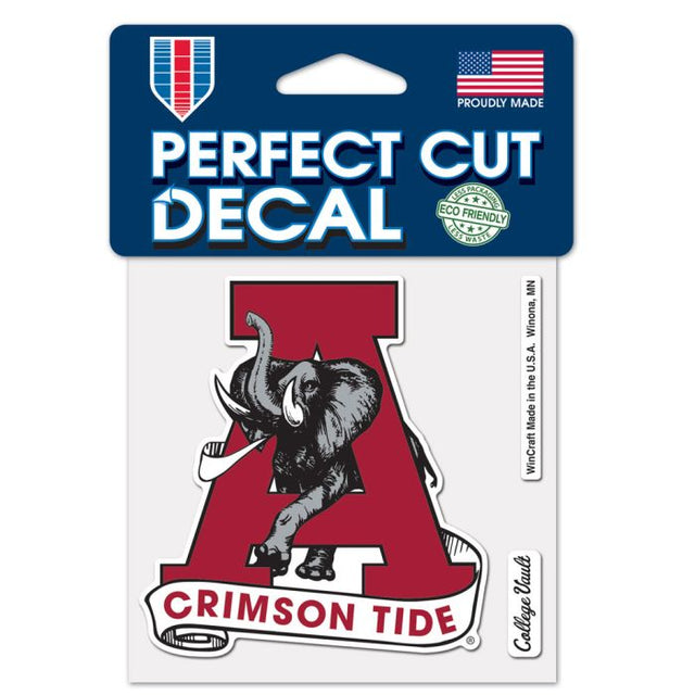 Calcomanía de corte perfecto de Alabama Crimson Tide/College Vault, 4" x 4"