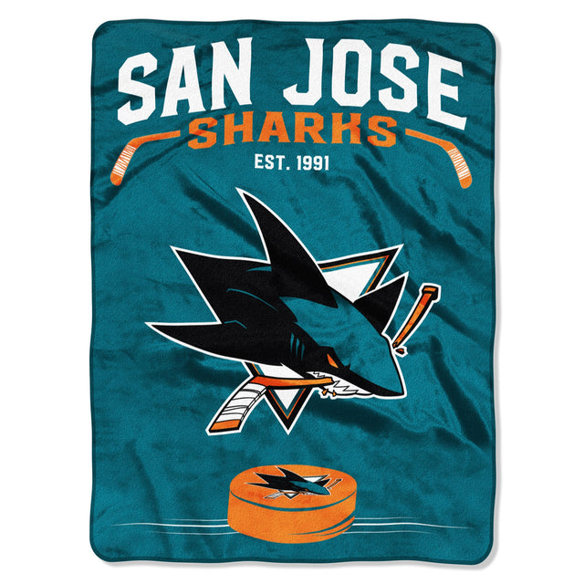 Manta de los San Jose Sharks de 60 x 80 cm con diseño inspirado en Raschel