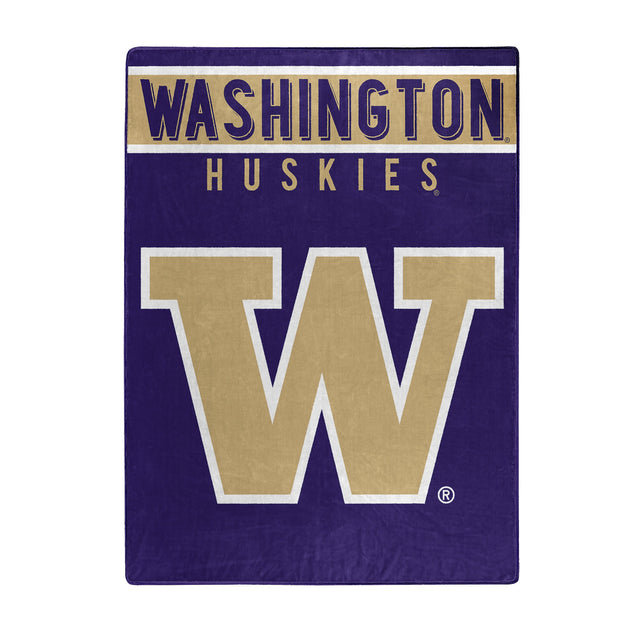 Manta Washington Huskies 60x80 Diseño básico Raschel