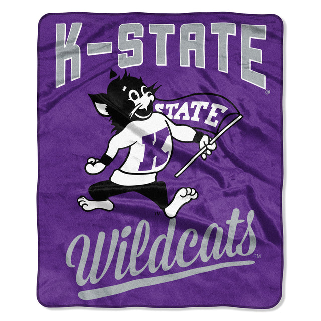 Manta de los Kansas State Wildcats de 50 x 60, diseño de exalumnos de Raschel