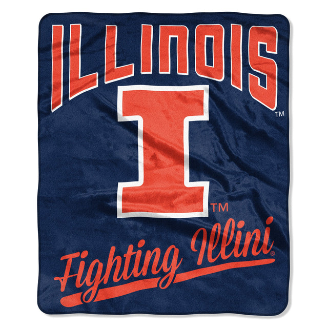 Manta de Illinois Fighting Illini de 50 x 60 pulgadas, diseño de exalumnos de Raschel