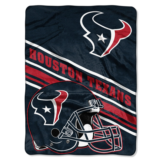 Manta de los Houston Texans de 60 x 80 con diseño inclinado de Raschel