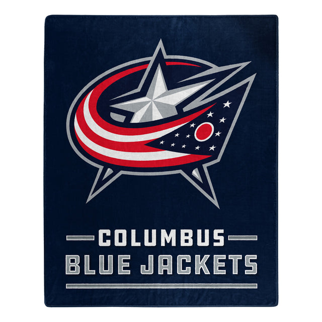 Manta Columbus Blue Jackets 50x60 Diseño de interferencia Raschel