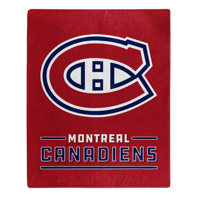 Manta de los Montreal Canadiens de 50 x 60 con diseño de interferencias de Raschel