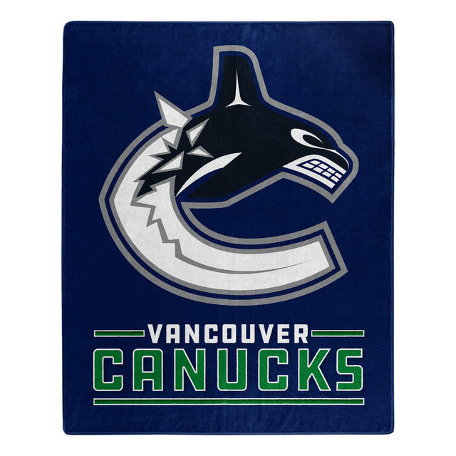 Manta de los Vancouver Canucks de 50 x 60 con diseño de interferencia de Raschel