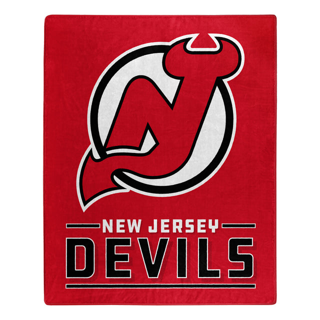 Manta de los New Jersey Devils de 50 x 60 con diseño de interferencia de Raschel