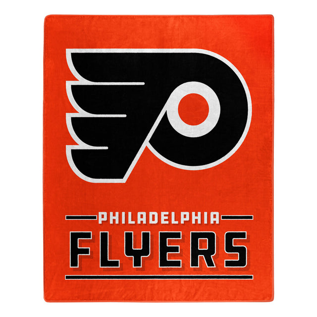 Manta de los Philadelphia Flyers de 50 x 60 con diseño de interferencia de Raschel