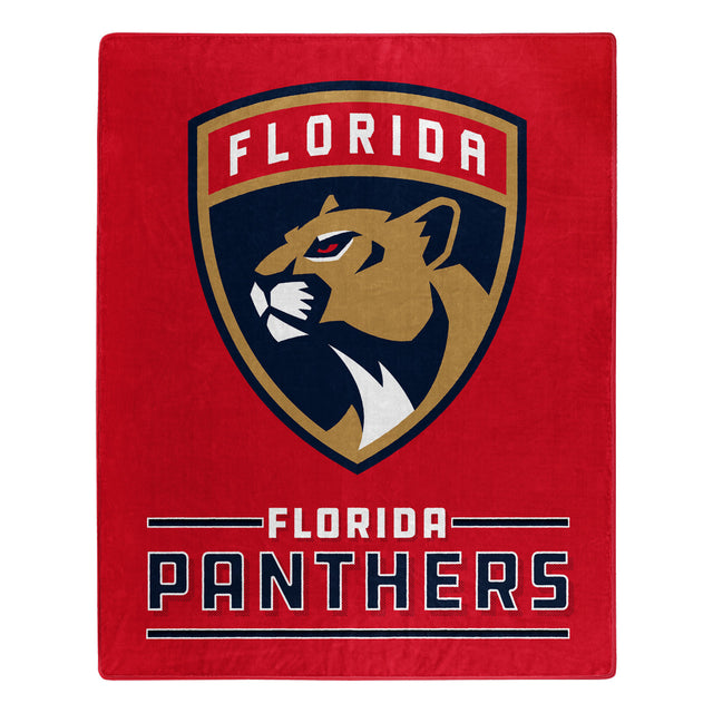 Manta de los Florida Panthers de 50 x 60 con diseño de interferencia de Raschel