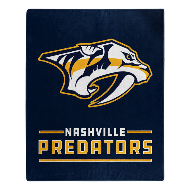 Manta de los Nashville Predators de 50 x 60, diseño de interferencia de Raschel