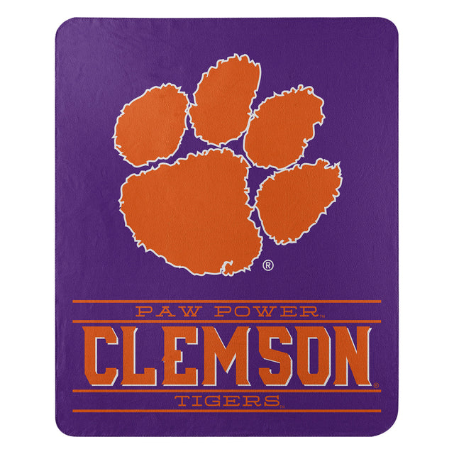 Manta de los Clemson Tigers de 50 x 60 pulgadas con diseño de control de vellón