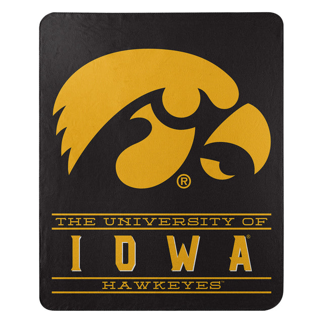 Manta de vellón Iowa Hawkeyes de 50 x 60 pulgadas con diseño de control