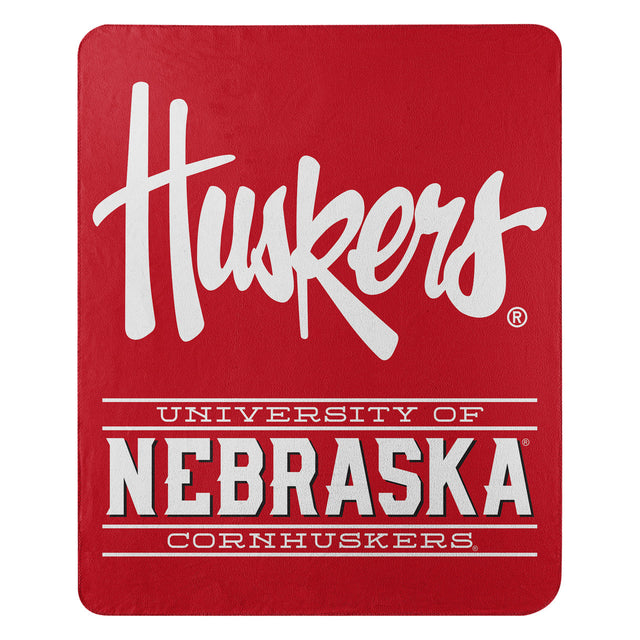 Manta de vellón de los Nebraska Cornhuskers de 50 x 60 pulgadas con diseño de control